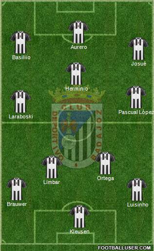 C.D. Badajoz S.A.D. 4-3-3 football formation