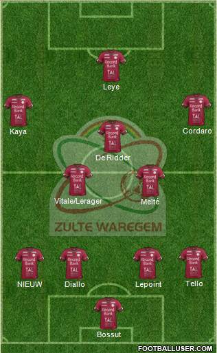 SV Zulte Waregem football formation