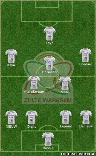 SV Zulte Waregem Formation 2016