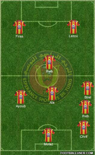 Espérance Sportive de Tunis 4-3-2-1 football formation