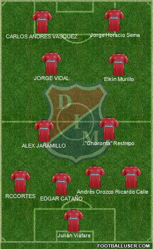 CD Independiente Medellín 4-2-2-2 football formation