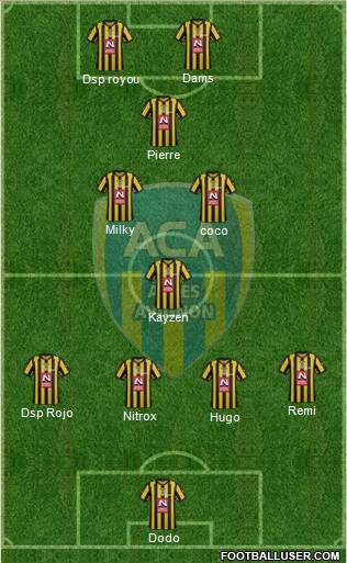 Athlétic Club Arles-Avignon 4-4-2 football formation