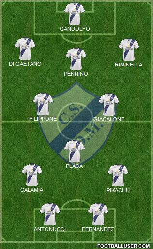 Deportivo Merlo 3-5-1-1 football formation