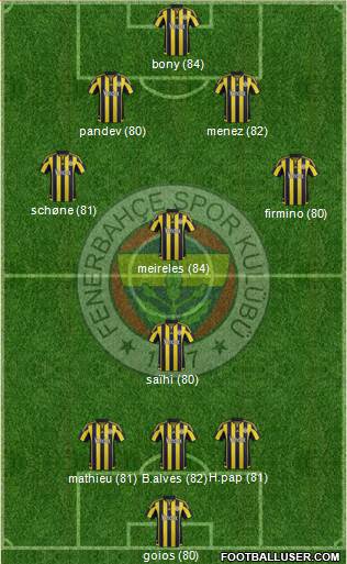 Fenerbahçe SK Formation 2016