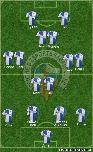 C.E. Sabadell football formation