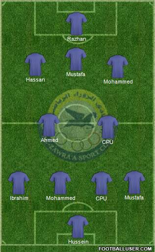 Al-Zawra'a Sports Club Formation 2016