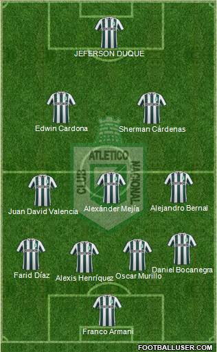 CDC Atlético Nacional 4-1-2-3 football formation