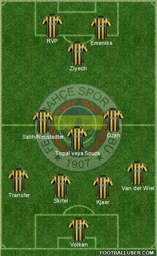 Fenerbahçe SK Formation 2016