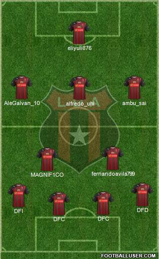 Liga Deportiva Alajuelense 4-2-3-1 football formation