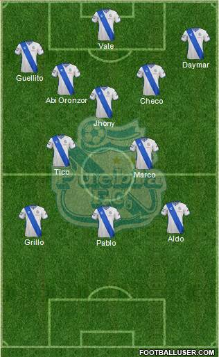 Club Puebla de la Franja 4-5-1 football formation