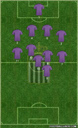 Sporting du Pays de Charleroi 4-3-3 football formation