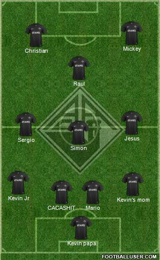 Associação Académica de Coimbra 4-3-3 football formation