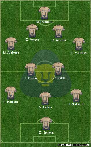 Club de Fútbol Universidad Formation 2016