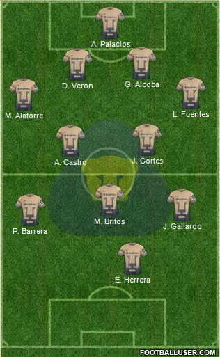 Club de Fútbol Universidad Formation 2016