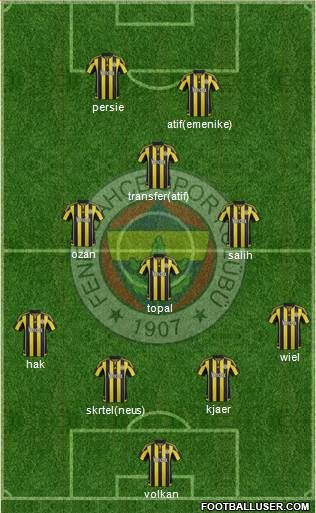 Fenerbahçe SK Formation 2016