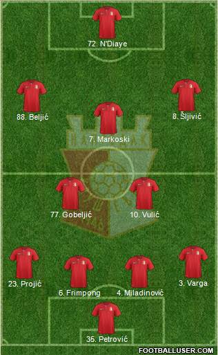 FK Napredak Krusevac Formation 2016