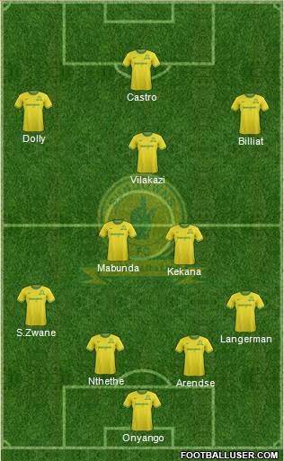 Mamelodi Sundowns 4-5-1 football formation