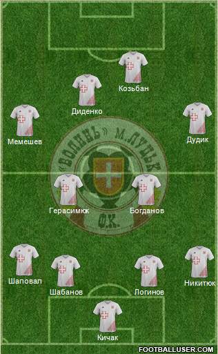 SC Volyn Lutsk 4-2-2-2 football formation