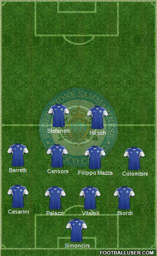 San Marino 4-4-2 football formation