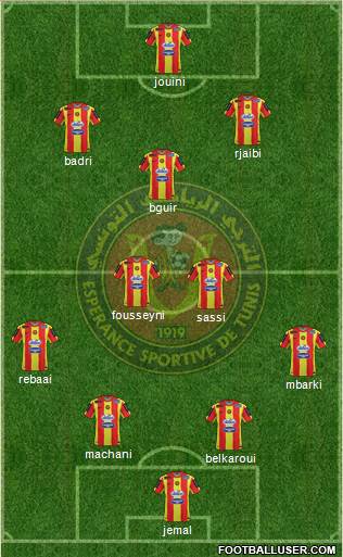 Espérance Sportive de Tunis 4-5-1 football formation