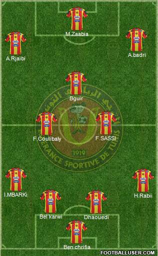 Espérance Sportive de Tunis 4-3-3 football formation