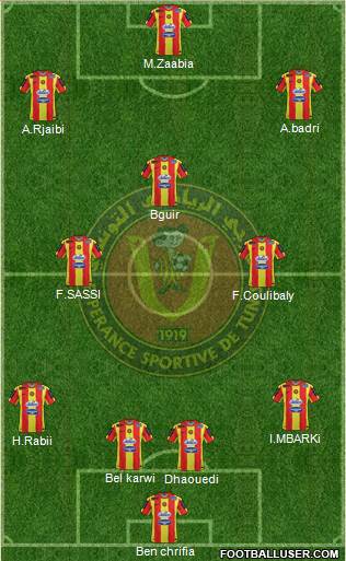 Espérance Sportive de Tunis 4-3-3 football formation