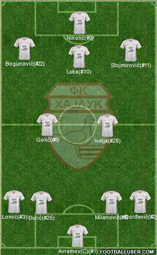 FK Hajduk Lion Beograd Formation 2016