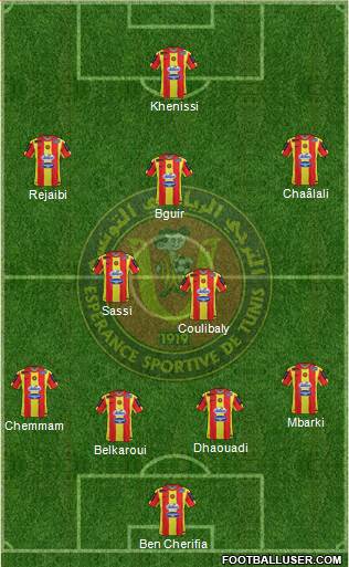 Espérance Sportive de Tunis 4-2-3-1 football formation