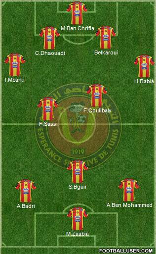 Espérance Sportive de Tunis 4-3-3 football formation