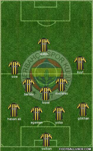Fenerbahçe SK Formation 2016