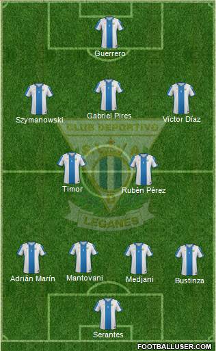 C.D. Leganés S.A.D. 4-2-3-1 football formation