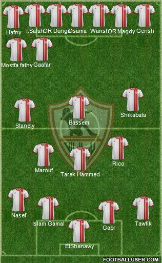 Zamalek Sporting Club Formation 2016