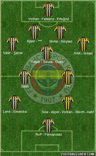 Fenerbahçe SK Formation 2016