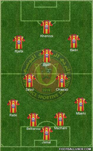 Espérance Sportive de Tunis 4-2-3-1 football formation