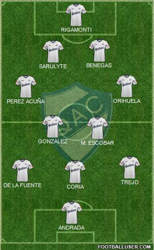 Quilmes 4-2-3-1 football formation