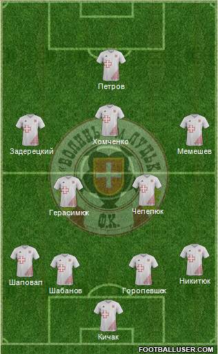 SC Volyn Lutsk 4-2-3-1 football formation