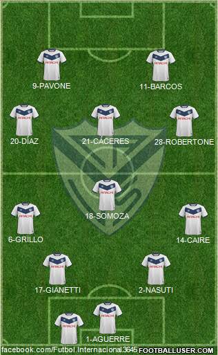 Vélez Sarsfield Formation 2016