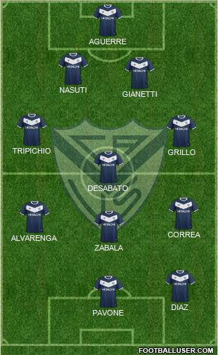 Vélez Sarsfield Formation 2016