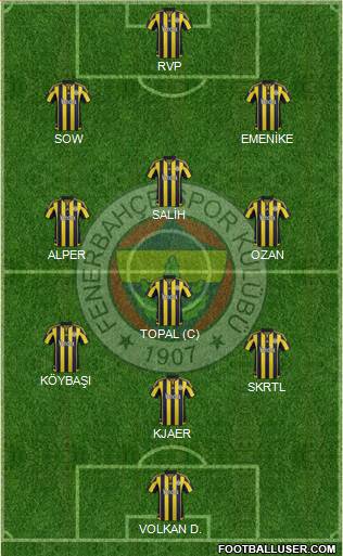 Fenerbahçe SK Formation 2016