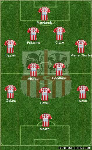 Athletic Club Ajaccien Football 4-4-1-1 football formation