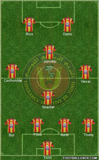 Espérance Sportive de Tunis 4-4-2 football formation