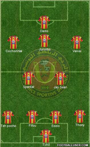 Espérance Sportive de Tunis 4-2-3-1 football formation