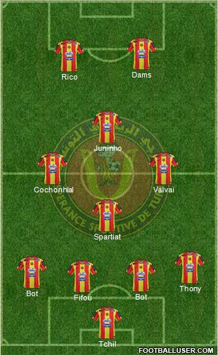 Espérance Sportive de Tunis 4-4-2 football formation