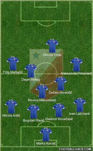 FK Vojvodina Novi Sad Formation 2016