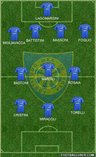 Carrarese 4-3-3 football formation