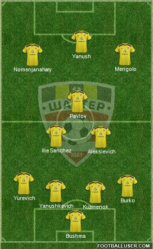 Shakhter Soligorsk 4-3-3 football formation