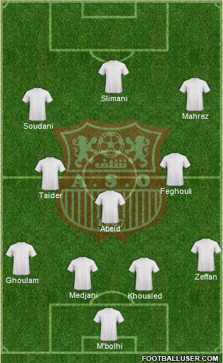 Amel Saad Olympic Chlef 4-4-2 football formation