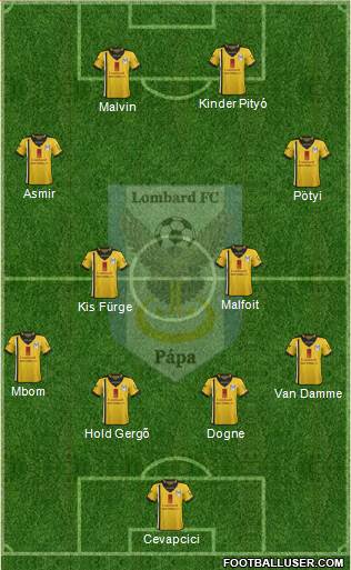 Lombard FC Pápa Formation 2016
