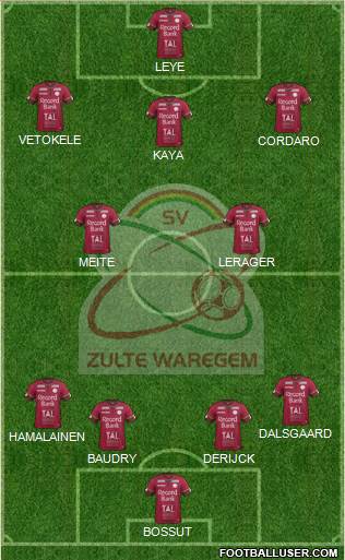 SV Zulte Waregem Formation 2016