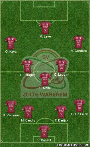 SV Zulte Waregem Formation 2016